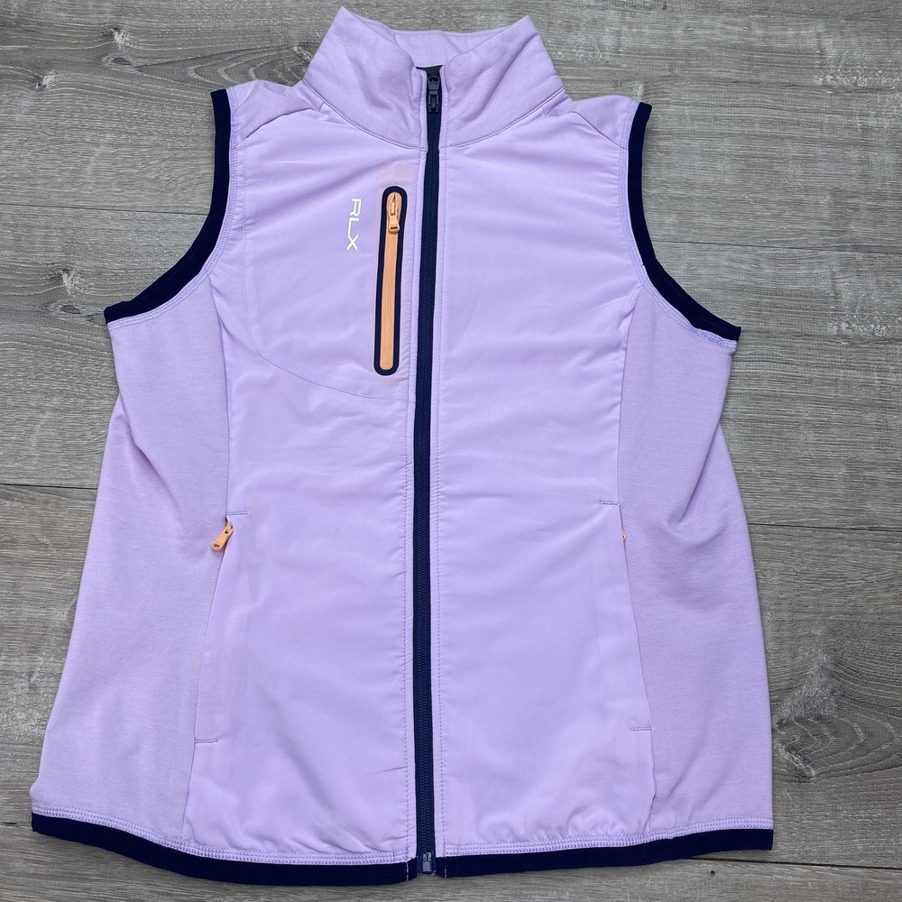 RLX Ralph Lauren Jacket Womens Small‎ Purple Sleeveless Golf Softshell Zip Vest